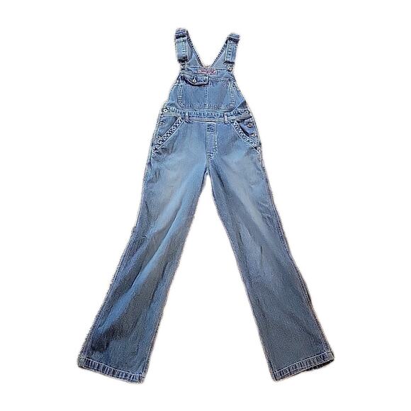 Vintage Silver Jeans Bib Overalls S/P/32 Y2K WIDE leg Light Wash - Picture 1 of 16